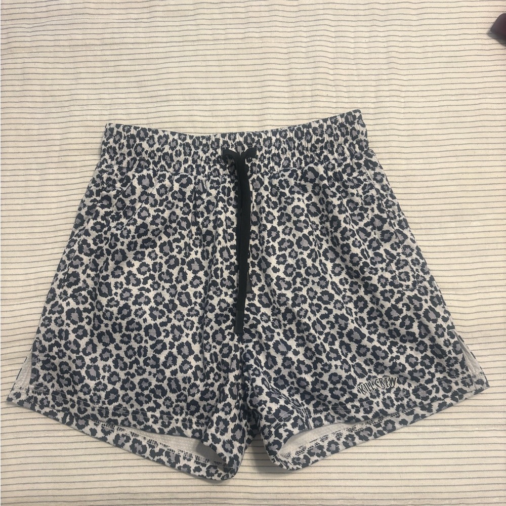 Kill Crew’s unisex Black and White Muay Thai Leopard Print Lounge Shorts